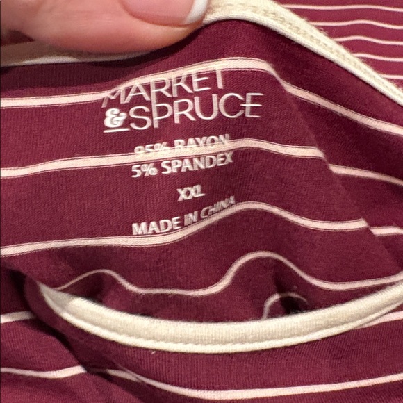 Market & Spruce - Joey Crew Neck Responsible Rayon Pocket Tee. XXL. Burgundy - Picture 9 of 11